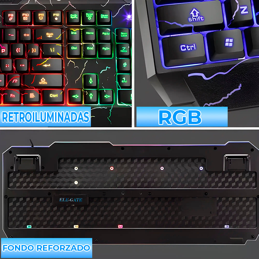 Teclado Gamer Mecánico con Retroiluminación RGB Arcoíris