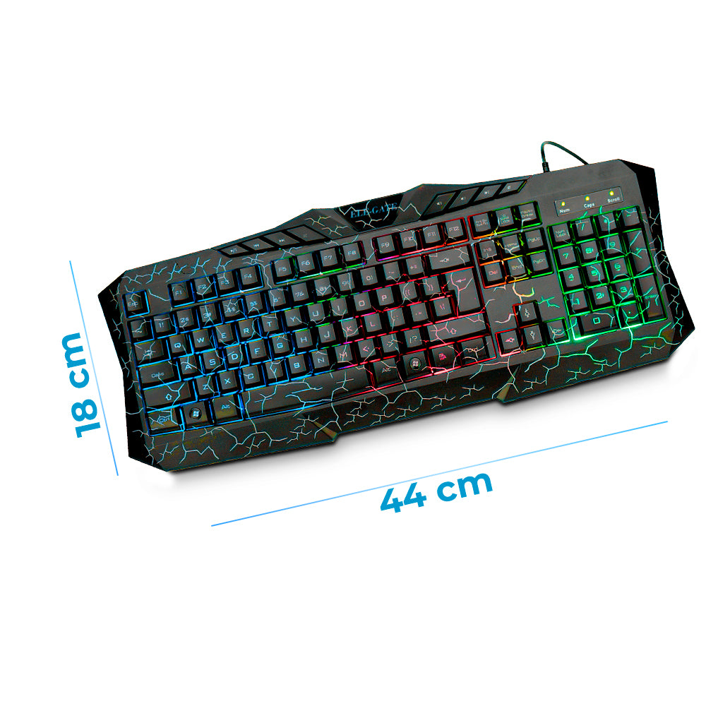Teclado Gamer Mecánico con Retroiluminación RGB Arcoíris